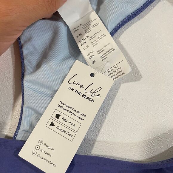 Cupshe Blue Sports Bra Swim Top Women’s Large – Racerback Bikini Top NWT - Picture 6 of 7